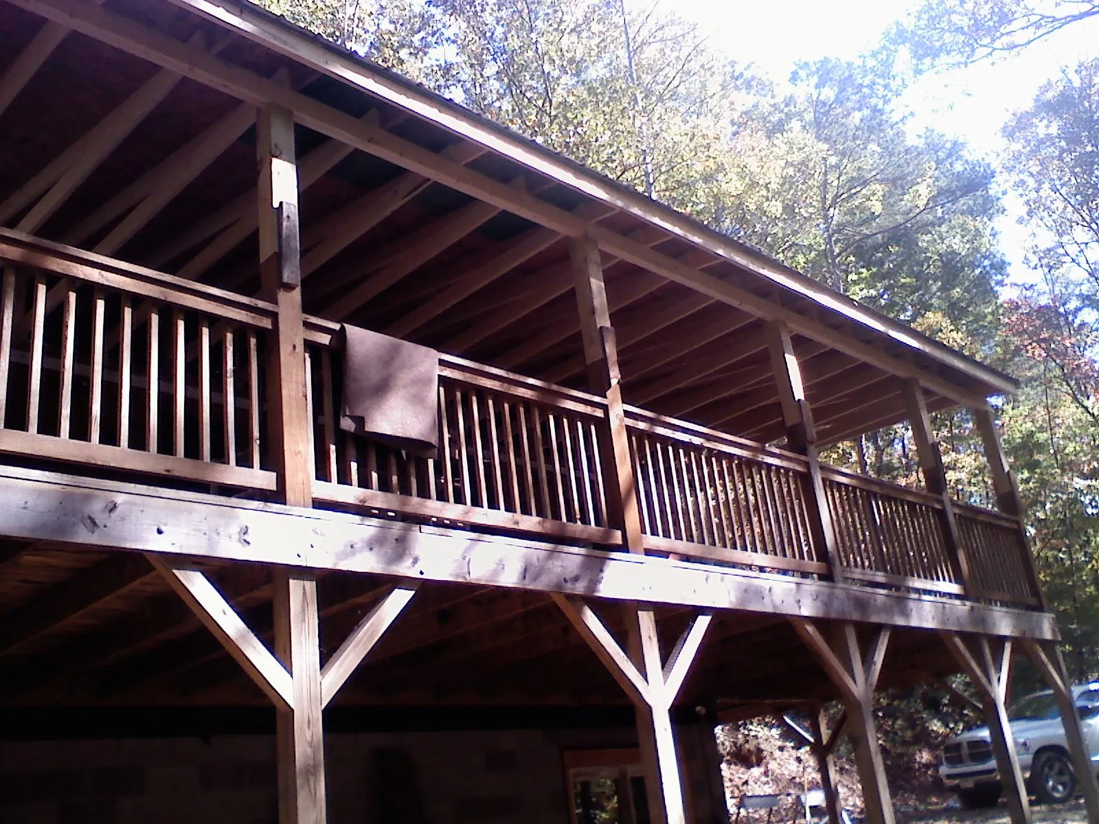Timber framing under a new elevated porch and deck — Roof Leak Repair in Edinburgh by Roofing Brothers